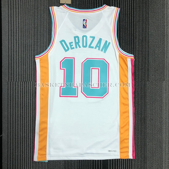 Maillot San Antonio Spurs Demar Derozan NO 10 Ville 2021-22 Blanc